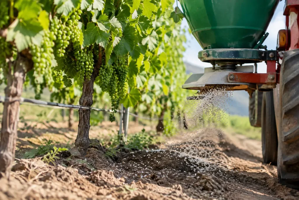 דישון כרם מסחרי להזנה מדויקת של הגפן